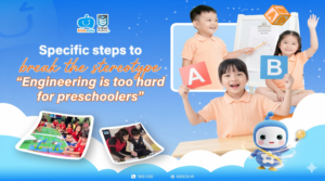 Preschoolers learning engineering through hands-on activities and play-based STEM education at KidsEdu classroom